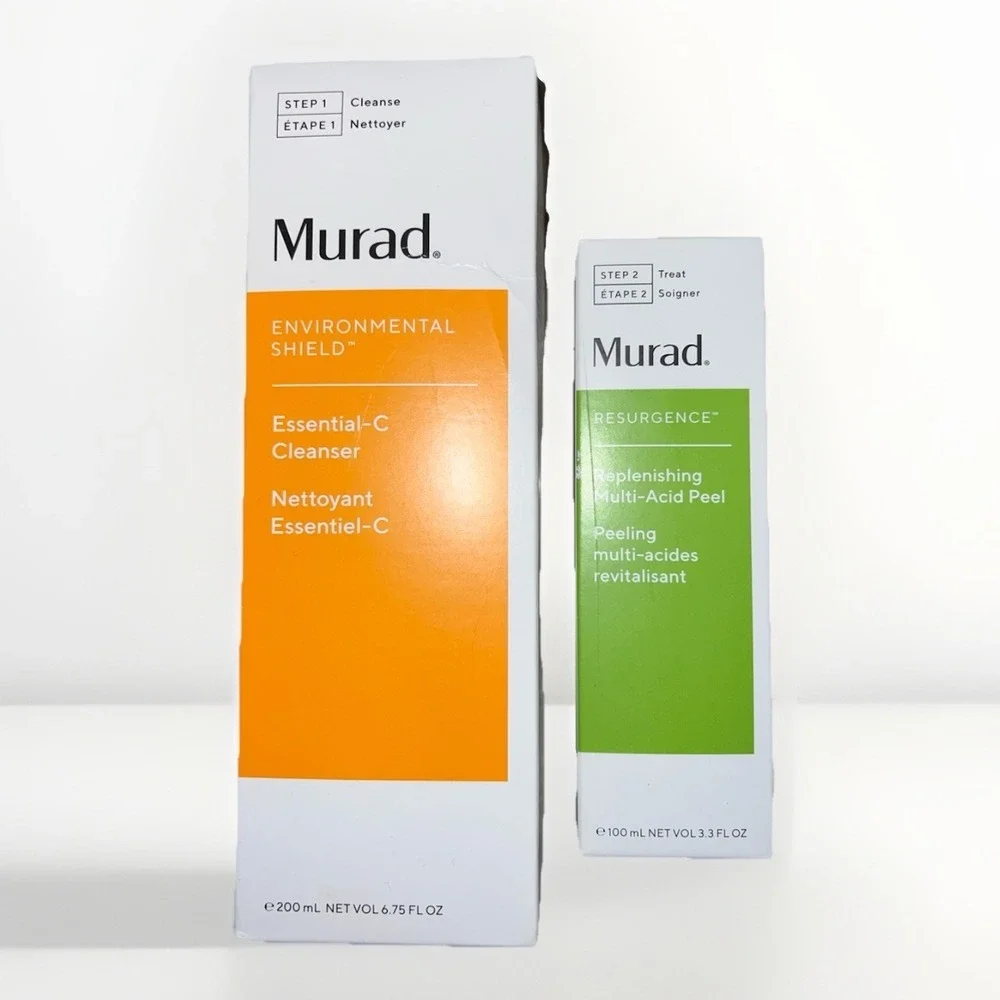 Murad Step 1 Cleanse 6.75 oz AND Step 2 Replenishing Acid Peel 3.3 oz. NIB